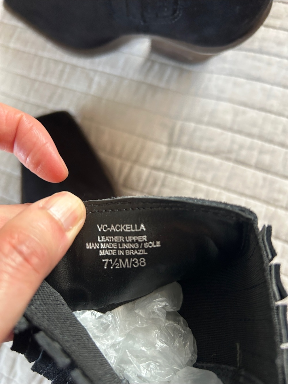 Vince Camuto Ackella Black Suede western Square Toe Bootie 7.5 - Picture 9 of 11